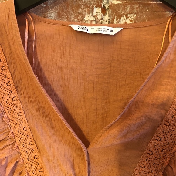 Zara New w/o Tags Lace Marsala Dress, Light Pink, Medium - Picture 8 of 8